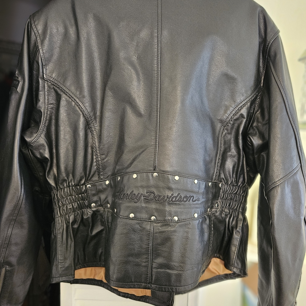 Women's Harley-Davidson Black Leather Biker Jacket - Picture 2 of 3
